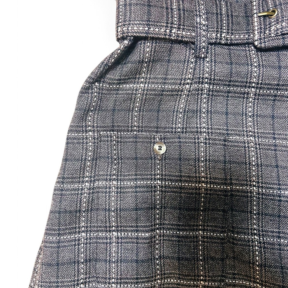 Collectif Brown Plaid Wide-Leg Jumpsuit - Picture 4 of 15